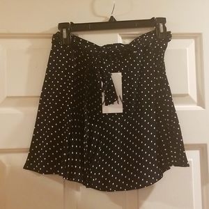 Zara small black polka dotted mini skirt